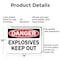 Signmission Explosives Keep Out Danger Sign, Aluminum, 14in W x 10in L, 2PK OS-2PACK-DS-A-1014-L-19351 - alternate 8